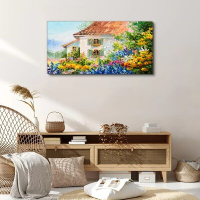 Flower landscape in the sunlight Canvas Wall art