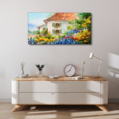 Flower landscape in the sunlight Canvas Wall art