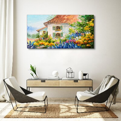 Flower landscape in the sunlight Canvas Wall art