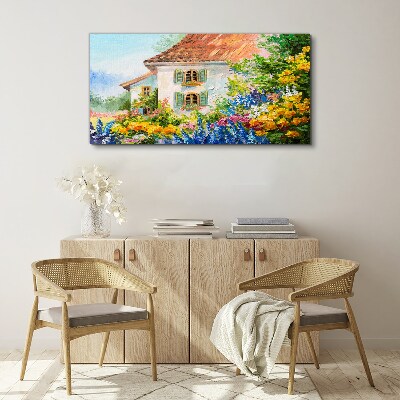 Flower landscape in the sunlight Canvas Wall art