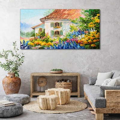 Flower landscape in the sunlight Canvas Wall art