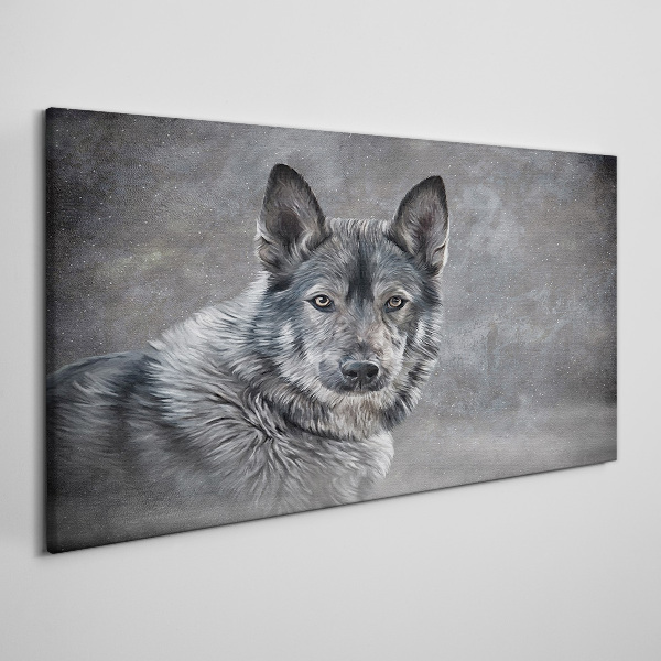 Portrait of a gray dog Canvas Wall art