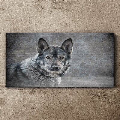 Portrait of a gray dog Canvas Wall art