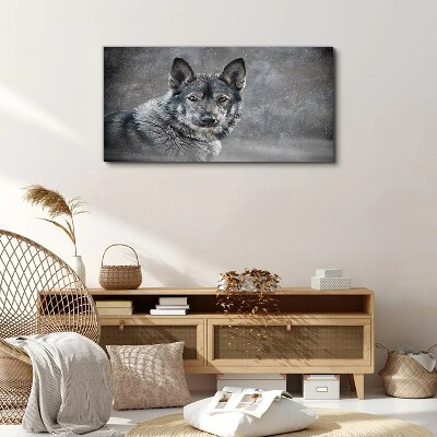 Portrait of a gray dog Canvas Wall art