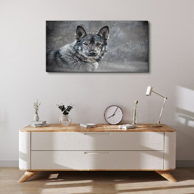 Portrait of a gray dog Canvas Wall art