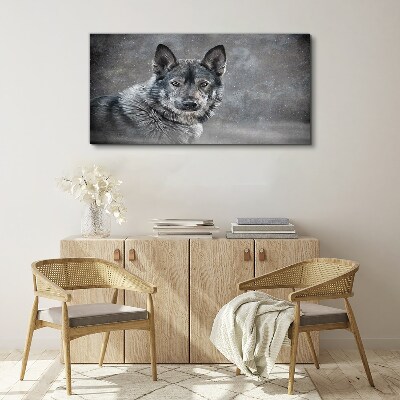 Portrait of a gray dog Canvas Wall art