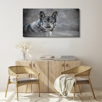 Winter snow animal wolf dog Canvas Wall art