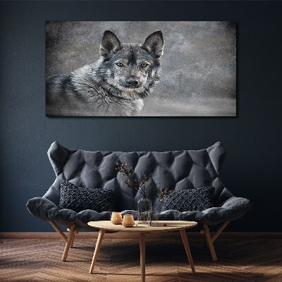 Portrait of a gray dog Canvas Wall art