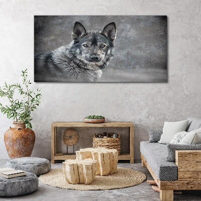 Portrait of a gray dog Canvas Wall art