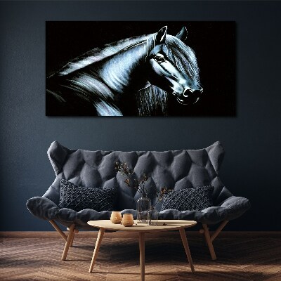 A dark horse in the glow of light Canvas Wall art