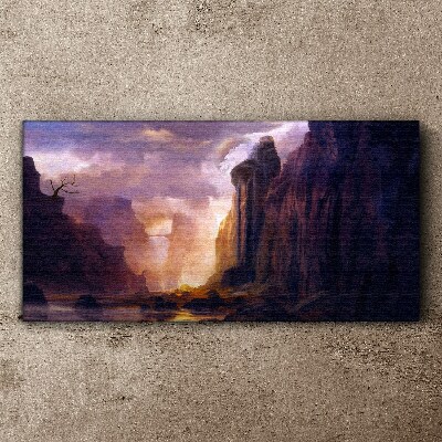 Abstraction mountains clouds Canvas Wall art