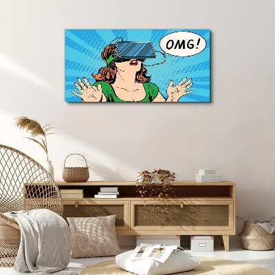 Surprise in virtual reality Canvas Wall art