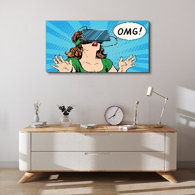 Surprise in virtual reality Canvas Wall art