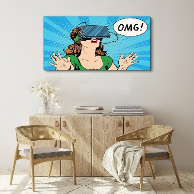 Surprise in virtual reality Canvas Wall art