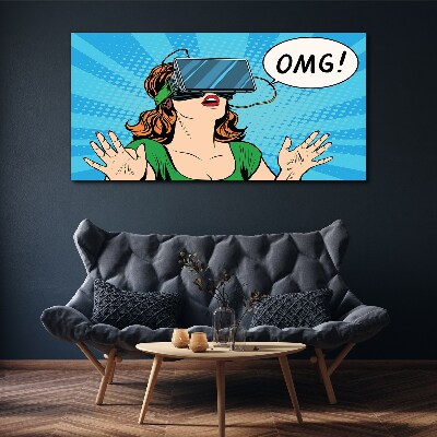 Surprise in virtual reality Canvas Wall art