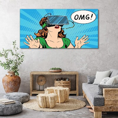 Surprise in virtual reality Canvas Wall art