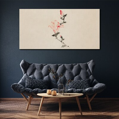 Floral minimalism in delicate shades Canvas Wall art