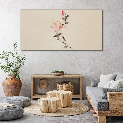 Floral minimalism in delicate shades Canvas Wall art