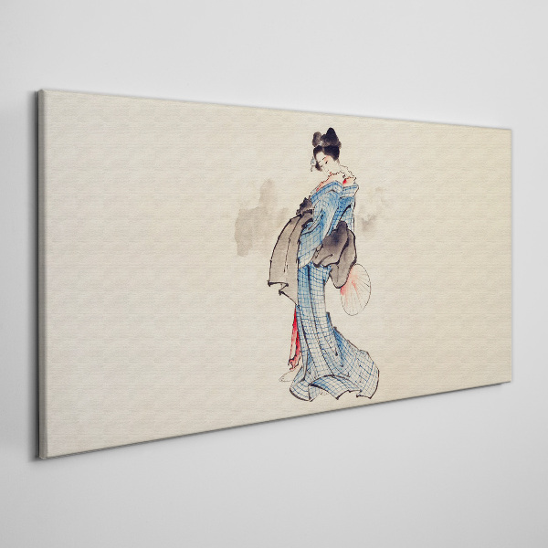 Geisha in traditional kimono Canvas Wall art