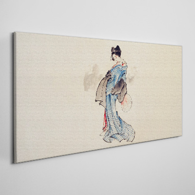 Geisha in traditional kimono Canvas Wall art