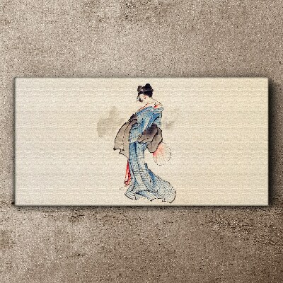 Geisha in traditional kimono Canvas Wall art