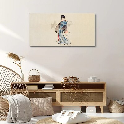 Geisha in traditional kimono Canvas Wall art