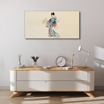 Asian women kimono Canvas Wall art