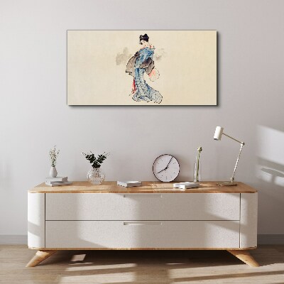 Geisha in traditional kimono Canvas Wall art