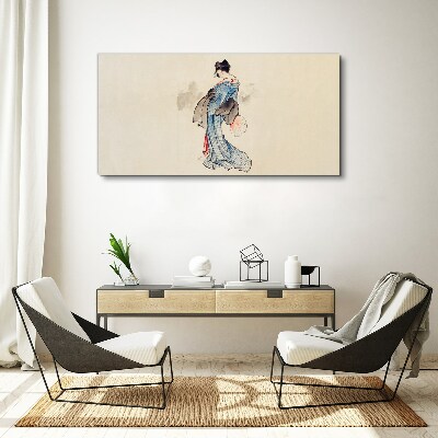Geisha in traditional kimono Canvas Wall art