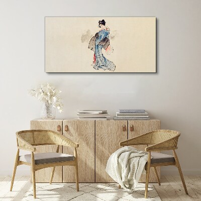Geisha in traditional kimono Canvas Wall art