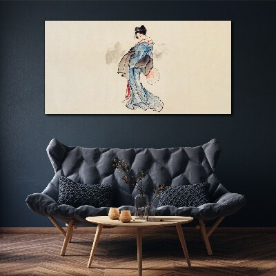 Geisha in traditional kimono Canvas Wall art