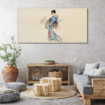 Geisha in traditional kimono Canvas Wall art