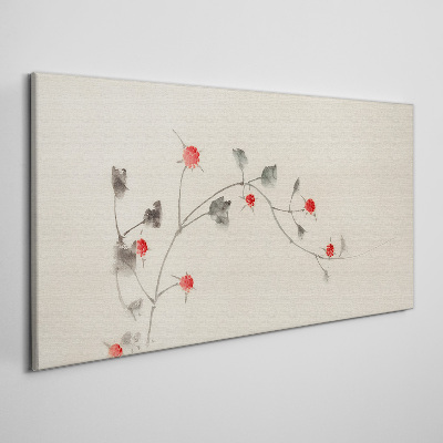 Floral ribbon Canvas Wall art