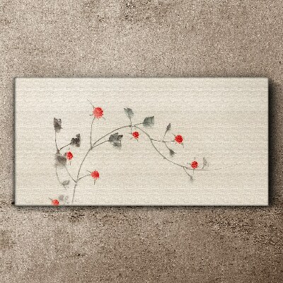 Floral ribbon Canvas Wall art