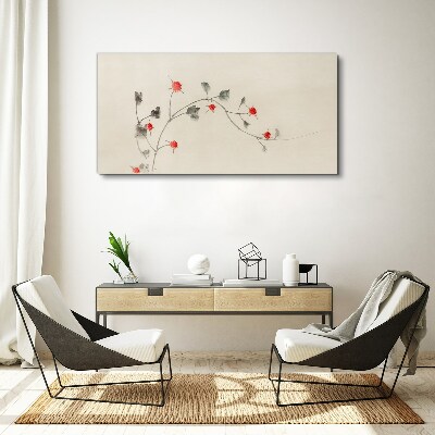 Floral ribbon Canvas Wall art