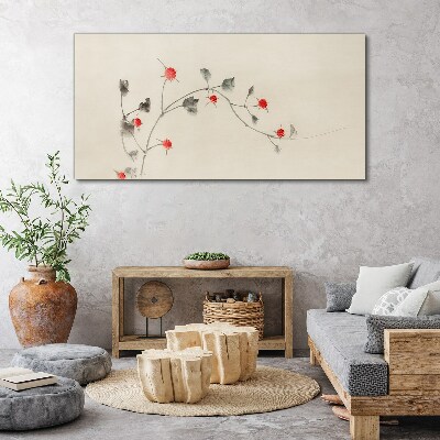 Floral ribbon Canvas Wall art