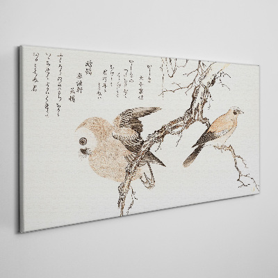 Birds on a branch Canvas Wall art