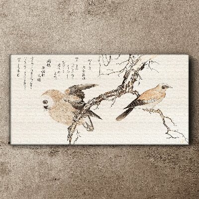 Birds on a branch Canvas Wall art