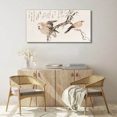 Birds on a branch Canvas Wall art