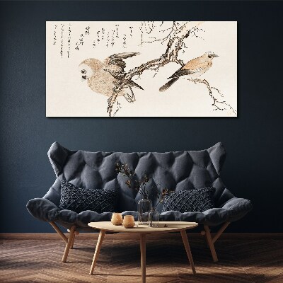 Birds on a branch Canvas Wall art