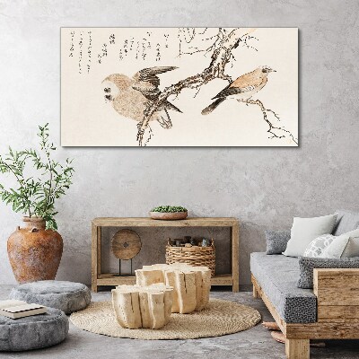 Birds on a branch Canvas Wall art