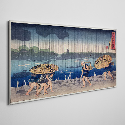 River asians rain Canvas Wall art