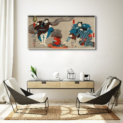 Traditional style bonfire scene Canvas Wall art