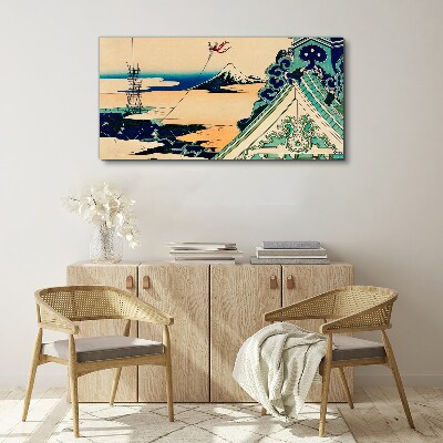 City mountain clouds Canvas Wall art