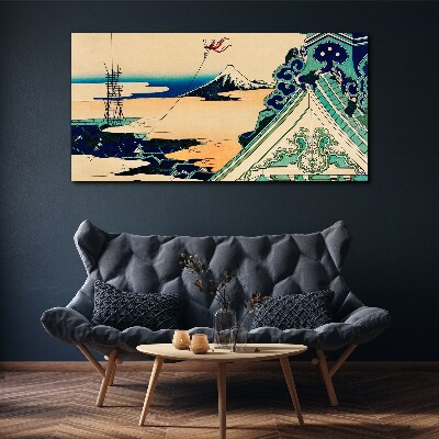 City mountain clouds Canvas Wall art
