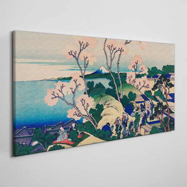 Spring landscape with Mount Fuji Canvas Wall art