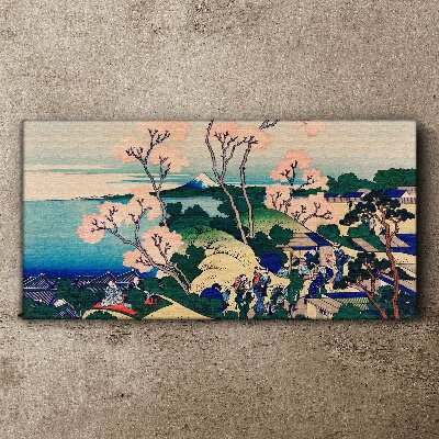 Spring landscape with Mount Fuji Canvas Wall art