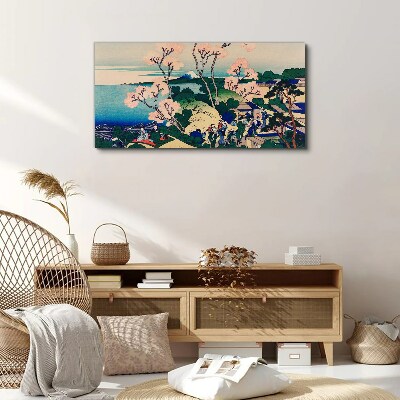 Spring landscape with Mount Fuji Canvas Wall art