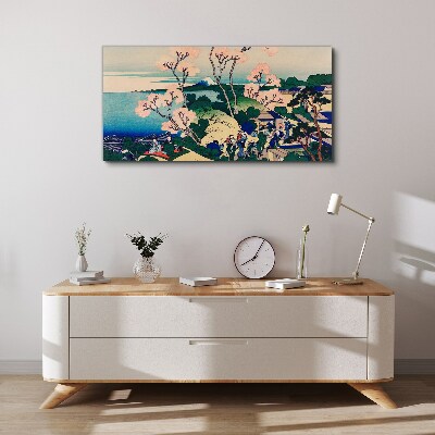 Spring landscape with Mount Fuji Canvas Wall art