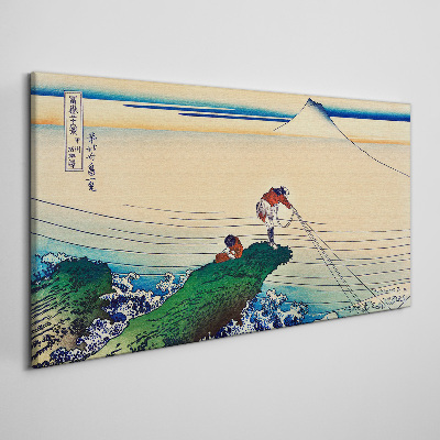 Fishermen by the Shore Canvas Wall art